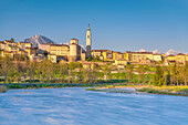 Belluno, province of Belluno, Veneto, Italy, Europe. View of town and cathedral of San Martino.