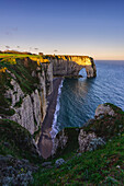 Arch at dawn in Etretat,Normandy,France.