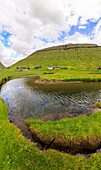 Panoramic of Kollafjorour, Torshavn Municipality, Streymoy Island, Faroe Islands, Denmark