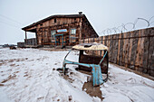 An abandoned police station at Khuzhir village, lake Baikal, Irkutsk region, Siberia, Russia