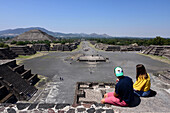 view from the Moon pyramid, Teotihuacan near Mexico City, Mexico