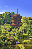 Japan, Yaamaguchi City, Kozan-Koen Park, Pagoda at Kuriku-Ji