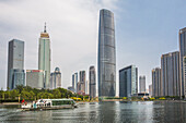 China, Tianjin City.,Central Tianjin, Hai River, World Financial Center
