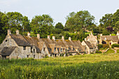 England, Cotswolds, Gloucestershire, Bibury, Arlington Row Cottages