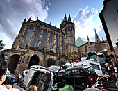 Festival at Cathedral place, Erfurt, Thuringia, Eastgermany, Germany