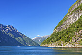 Landscape in fjord Geirangerfjord and Sunnylvsfjorden, Geiranger, More and Romsdal, Fjord norway, Southern norway, Norway, Scandinavia, Northern Europe, Europe