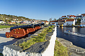 Kanonen im Gundersholmen Fort, Kargerø, Telemark, Südnorwegen, Norwegen, Skandinavien, Nordeuropa, Europa