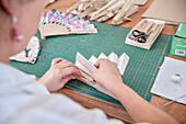 workers producing diverse things with their fine art paper, historical Paper Production at Fundación San Lorenzo, Barichara, Departmento Santander, Colombia, Southamerica