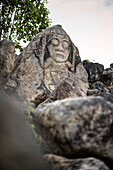 präkolumbische Stein Skulpturen, Ausgrabungsstätte La Chaquira, San Agustin, Archäologischer Park, UNESCO Weltkulturerbe, Departmento Huila, Kolumbien, Südamerika