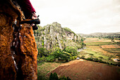 Rock Climbing in the Valle de Vinales, UNESCO National Park,  Pinar del Rio, Cuba, Caribbean, Latin America, America