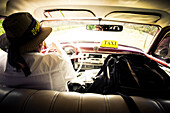 Taxi ride in  vintage car, Cuba, Caribbean, Latin America, America