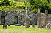Die Ruinen der Römersiedlung Alba Fucens, Alba Fucens, Abruzzen, Italien