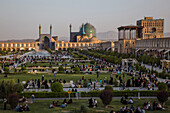Imam square full of people in Esfahan, Iran, Asia