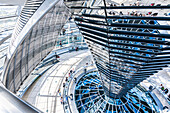 Visitors, glass dome, Reichstag, Bundestag, Berlin, Germany