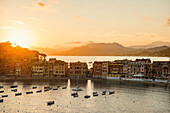 Sonnenuntergang, Baia del Silenzio, Sestri Levante, Provinz Genua, Riviera di Levante, Ligurien, Italien
