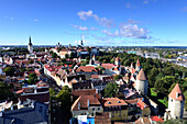 View from the tower of Olai church on the oldtown, Tallinn, Estonia