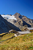 Schneebiger Nock über der Ursprungsalm, Reinbachtal, Rieserfernergruppe, Südtirol, Italien