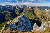 View to Karwendel from Seebergspitze, Karwendel range, Tyrol, Austria