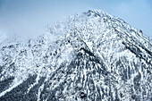 mit Schnee bedeckter Berg Gipfel, Bad Hindelang, Allgäu, Bayern, Deutschland