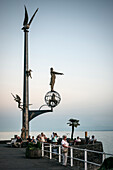 magic column of Peter Lenk (artist), Meersburg, Lake Constance, Baden-Wuerttemberg, Germany