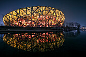 general view of so called Bird’s Nest of Herzog & de Meuron at, National Stadium, Olympic Green, Beijing, China, Asia