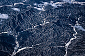 Luftbildaufnahme auf Gebrige nahe Peking, China, Asien