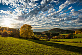 Blick vom Haldenhof auf den Überlinger See bei Sipplingen im Herbst, Sonnenuntergang, Überlingen, Bodensee, Baden-Württemberg, Deutschland