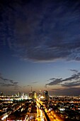 Night, Skyline, Burj Khalifa, Sheikh Zayed Road, Dubai, UAE, United Arab Emirates