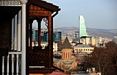 View from the fort over the oldtown, Tiflis, Georgia