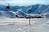 Skiarea Gudauri at old military road in the big Caucasus, Georgia