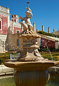 Terrace Patamar da Casa do Presépio, Fountain, Palácio de Estói, Pousada, Estói, District Faro, Region of Algarve, Portugal, Europe