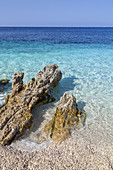 Beach at the Mediterranean Sea, island Dugi Otok, Zadar, North Dalmatia, Dalmatia, Croatia, Southern Europe, Europe