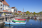 Harbour of Langenargen on lake Constance, Swabia, Baden-Wuerttemberg, South Germany, Germany, Central Europe, Europe