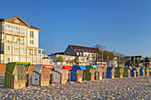 Houses and beach of Wyk, North Frisian Island Föhr, North Sea, Schleswig-Holstein, Northern Germany, Germany, Europe