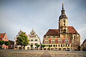 Marktplatz von Naumburg (Saale) mit der Stadtkirche Sankt Wenzel, Sachsen-Anhalt, Deutschland
