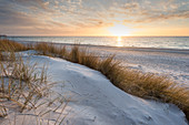 Sunset, Sand Dune, Marram Grass, Weststrand, Fischland-Darß-Zingst, Mecklenburg-Vorpommern, Germany, Europe