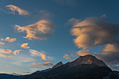 Sturmwolken über dem Gipfel des Watzmann, Berchtesgadener Alpen, Berchtesgaden, Deutschland