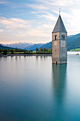 Famous submerged Bell tower of Trentino South Tyrol
