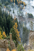 Perca/Percha, province of Bolzano, South Tyrol, Italy, Europe. Autumn at the Earth Pyramids