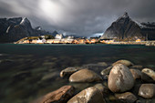 Sakrisoy, Sakrisoy Dorf, Moskenesoy Gemeinde, Lofoten Inseln, Norge, Norwegen, Nordeuropa, Europa,