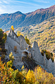 Die Pyramiden von Euseigne, Euseigne, Kanton Wallis, Schweiz, Europa