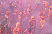 Asia, India, Uttar Pradesh, Mathura. Lathmar Holi Festival