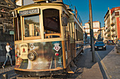Tram from the Cais de Ribeira to the Passeio Allegra at the mouth of the Douro, Porto, Portugal