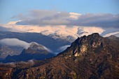 Mountain landscape in the morning light of the Caucasus at Alaverdi, northern Armenia, Asia