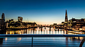 London skyline with Thames at dusk