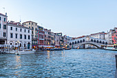 Rialto Bridge on Grand Canal in Venice, Italy