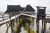 The archaeological open-air museum Stilt houses (Pfahlbaumuseum Unteruhldingen), UNESCO World Heritage Site, on Lake Constance, Unteruhldingen, Germany, Europe