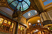 The art-nouveau atrium of the famous Lucerna Palace Shopping Arcade, Prague, Bohemia, Czech Republic, Europe