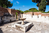 Ninfeo degli Eroti, archäologische Ausgrabungstätte Ostia Antica, Provinz Ostia, Rom, Latium, Italien, Europa