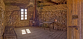 A panorama of the historic cabin of Henry Wickenburg, who founded the Arizona town with the same name in the late 1800s, Wickenburg, Arizona, United States of America, North America